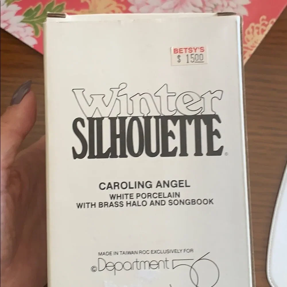 Vtg‎ Department 56 winter silhouette caroling angel